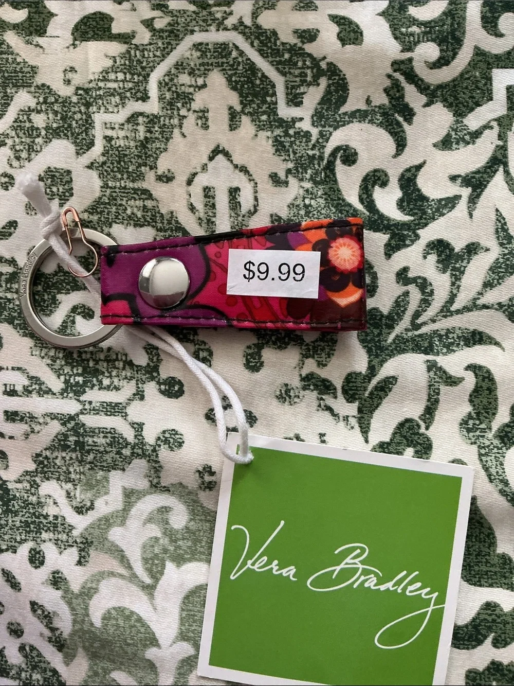 Vera Bradley Purple Teal Patterned Key & Card Holder Key Fob. New